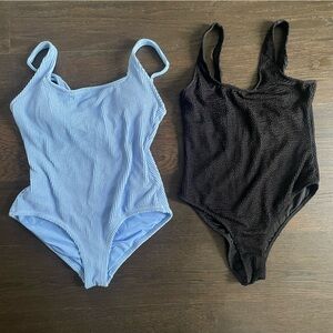 Black and Light Blue One Piece